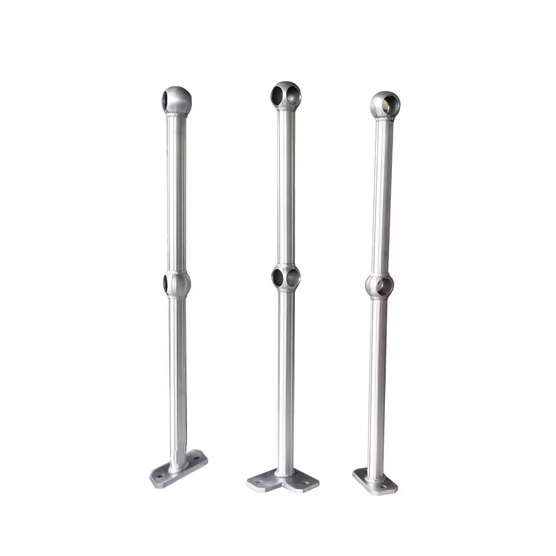 Galvanized Steel Ball Joint Handrail for Outdoor Stairs Railings Metal Staircase Balustrade Design